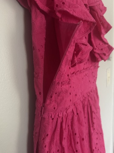 NWT $475 Ted Baker Mirza Pink Eyelet Lace Midi-Dress Size 2 (US 6) - Picture 8 of 12