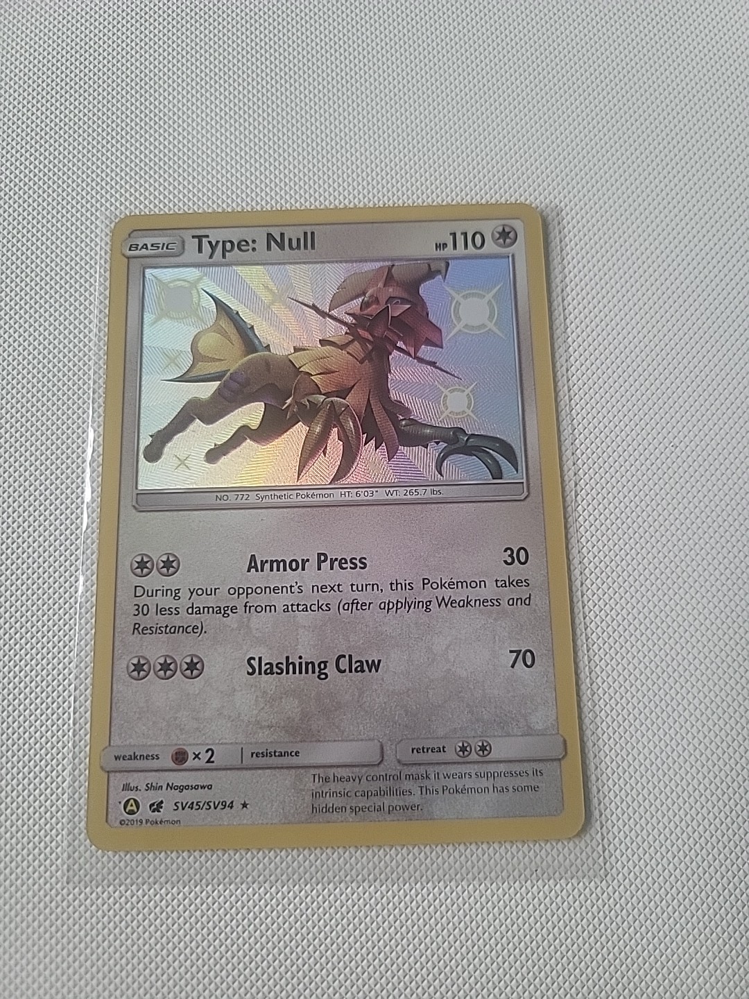 Type: Null SV45/SV94 Hidden Fates: Shiny Vault Holo NM