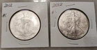 2012 American Silver Eagle BU 1oz .999 Silver! 2 Coins. NO RESERVE!