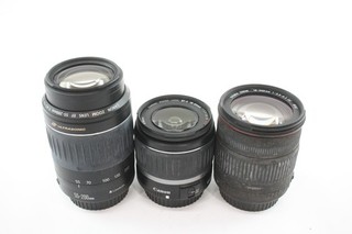 Obiettivi fotocamera autofocus vintage funzionanti inc Canon EF S e Sigma Zoom ecc x 3