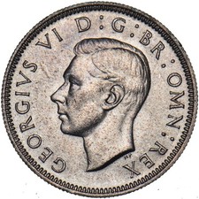 1946 English Shilling - George VI British Silver Coin - Superb