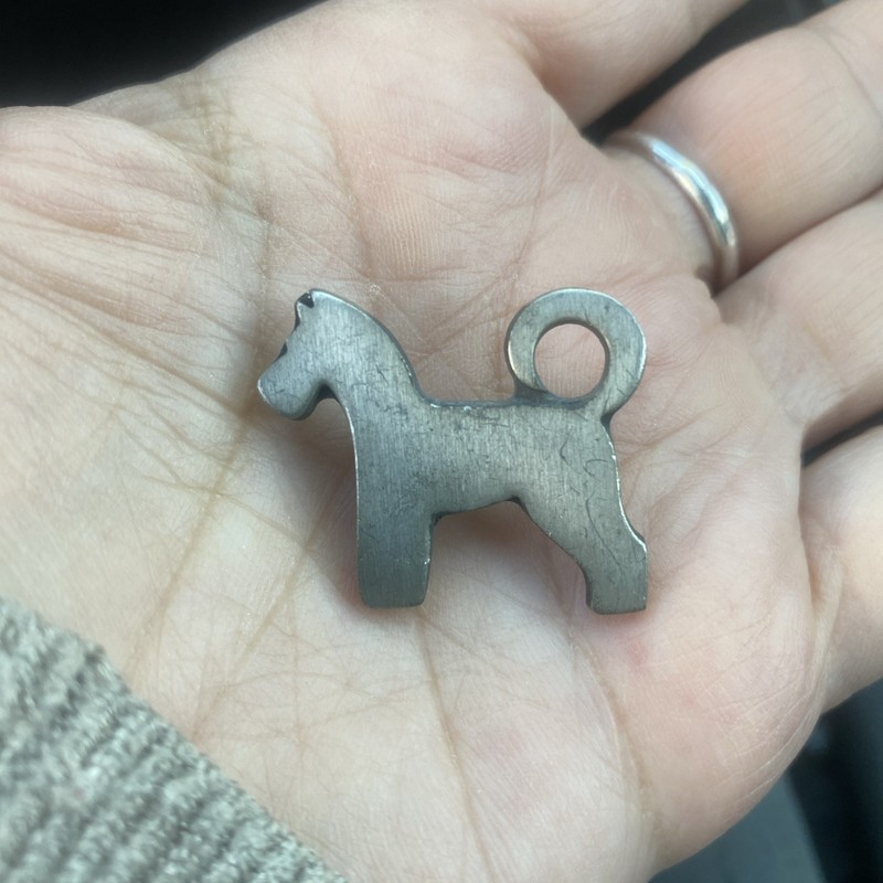 Vintage Pewter Dog Brooch Pin Sweden Rune Tennesmed