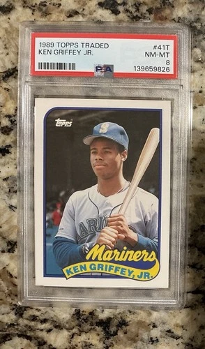 1989 Topps Traded Ken Griffey Jr #41T PSA 8 Rookie RC HOF Seattle Mariners 💥