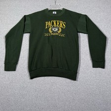 Vintage Green Bay Packers Logo 7 Sweatshirt Mens M NFL Football Embroidered NFL