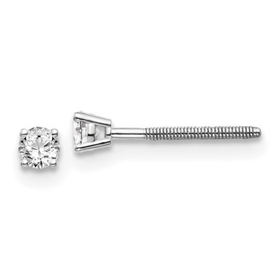 14 Karat Weißgold 0,15 kt Diamant Faden On/Off Ohrstecker für Damen 0,14 gm