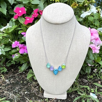 Touchstone Crystal by Swarovski Multicolor Teardrop Necklace 1507N