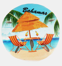 Bahamas Beach Scene Multicolor Round Souvenir Refrigerator Magnet