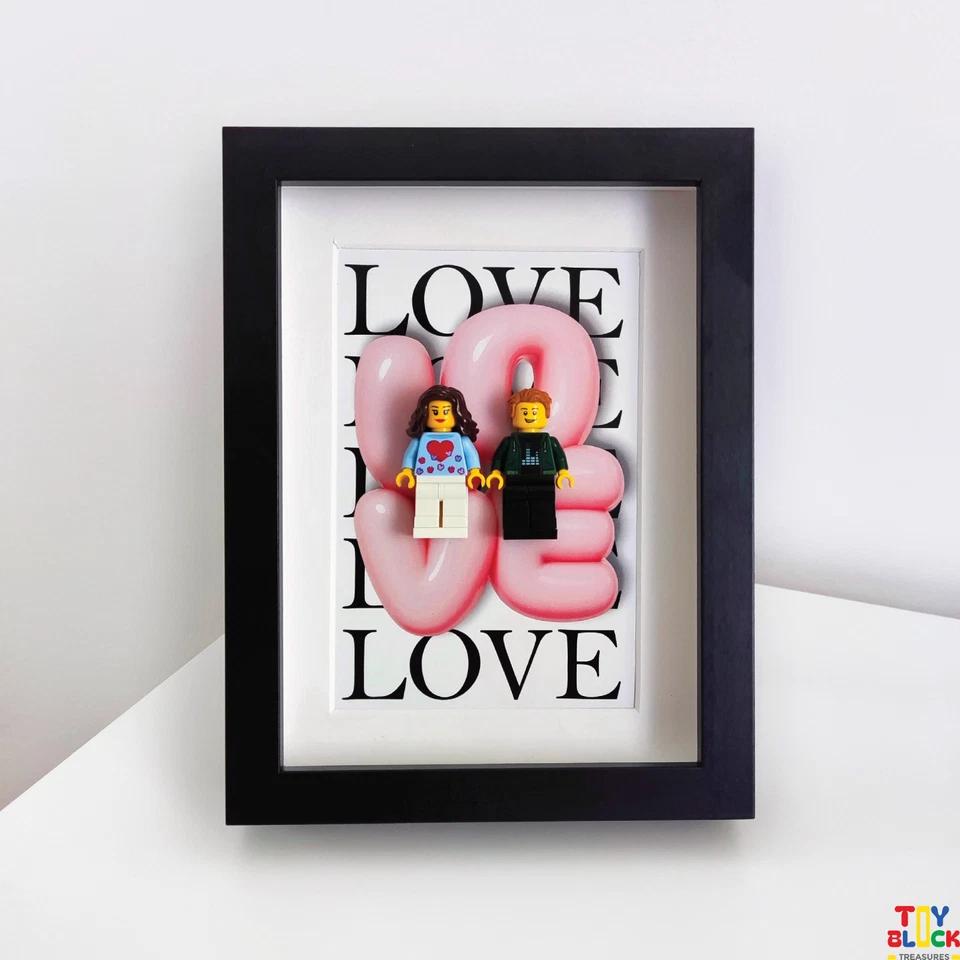 Minifigura de casal personalizada moldura de amor, presente personalizado de namorados ou aniversário - Imagem 4 de 4