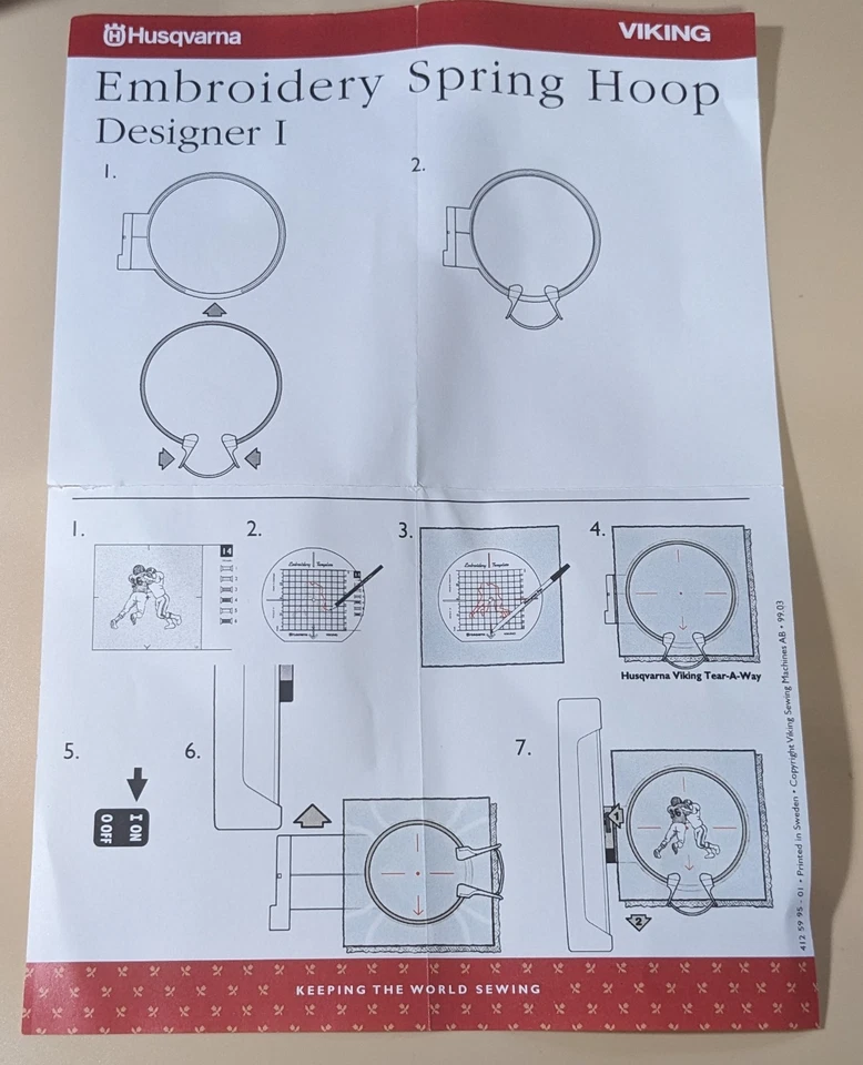 HUSQVARNA® VIKING® Embroidery Spring Hoop 100 x 100mm 4 X 4 inch 412 5738-01 - Image 4 of 4