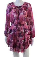 Love Shack Fancy Women Blouson Mini Dress Pink Floral Size XS