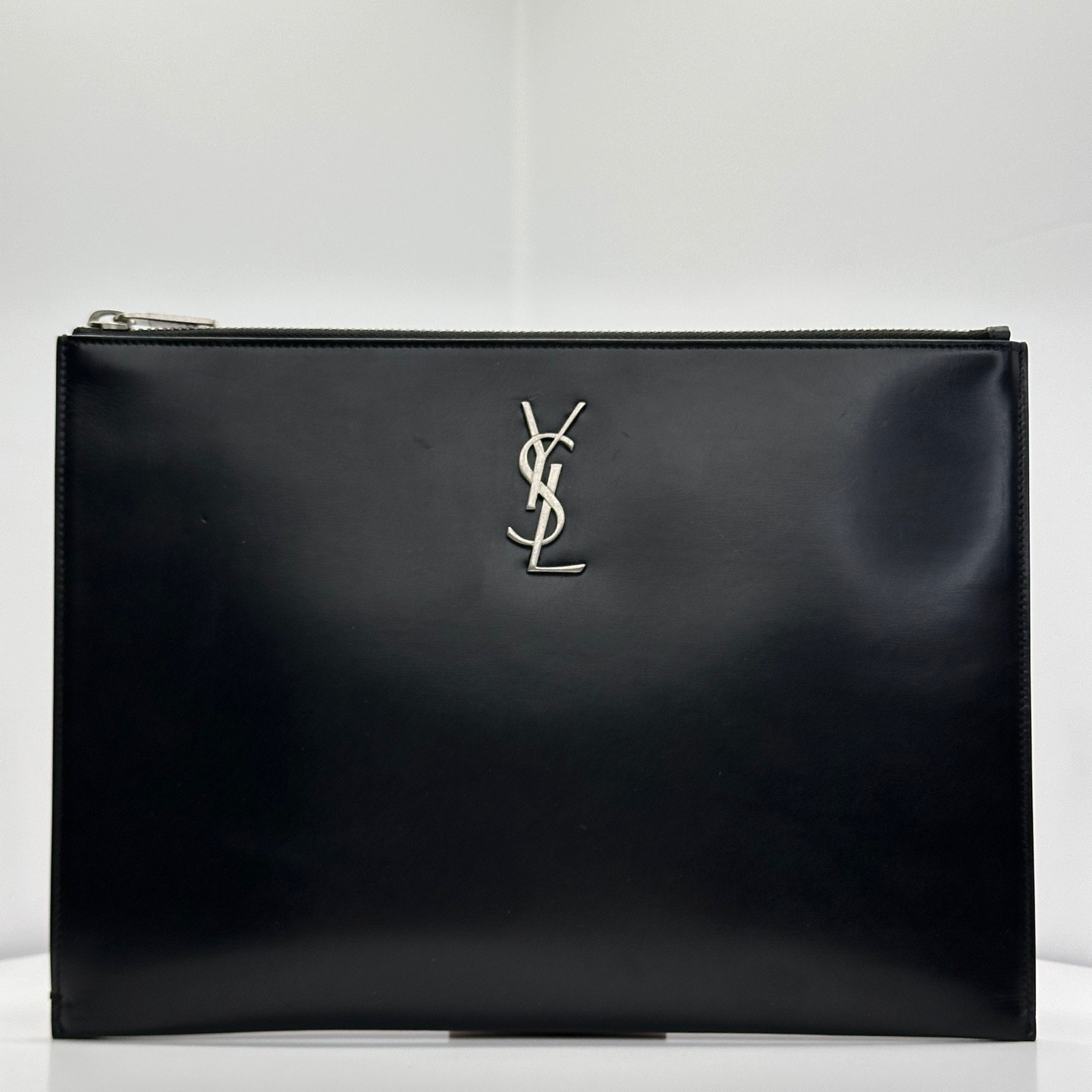 Borsa pochette Saint Laurent logo argento 453249 72456400