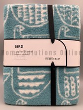 Pottery Barn Kids Modern Baby Bird Stroller Blanket Blue 30" x 40" B2009