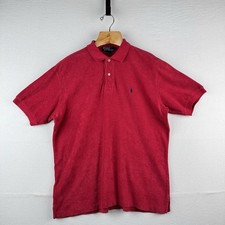 80s Vintage Ralph Lauren Terry Cloth Towelling Polo Shirt Mens L Red Resort Pool