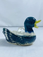Mallard Duck Shaped Salt Dip - Trinket Dish - Ceramic Porcelain 3.5”L x 2”T
