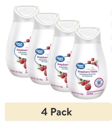 Great Value Raspberry Fields Adjustable Solid Gel Air Freshener 7 oz 4 Pack