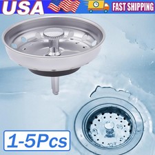 1-5 Stainless Steel Home Kitchen Sink Drain Stopper Basket Strainer Waste Plug