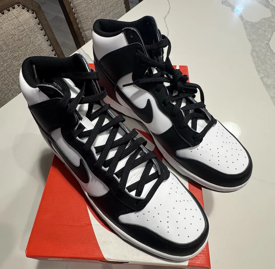 Nike Dunk High Panda Negro Blanco DD1399-105 Para hombres Talla 14 Totalmente Nuevas En Caja Foto 4 de 4