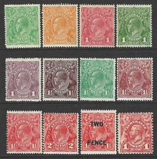 Australia Mint Predecimal Stamps. KGV Collection (8966)