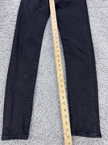 Levis Premium Jeans Women 27x32 Black Skinny Taper Denim - Picture 12 of 13