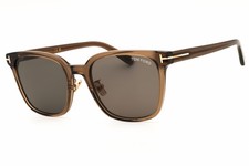 New Tom Ford FT1286-K 45A Shiny Light Brown/Smoke 56-20-145 Sunglasses