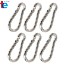 Spring Snap Hook Carabiner Clips 440 Lbs Stainless Steel 304, Set Of 12