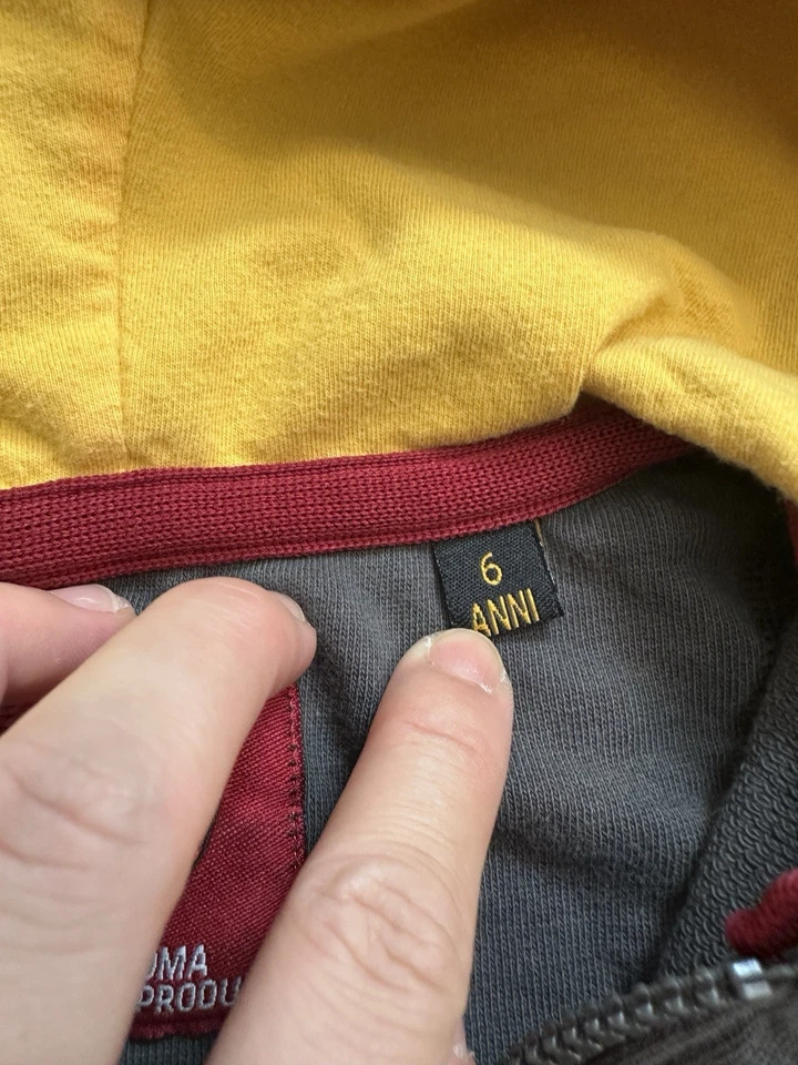 Sudadera con capucha con cremallera para club/equipo de fútbol italiano infantil AS Roma talla 6 Foto 3 de 4