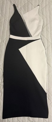 David Koma DK39DJ Color Block Asymmetric Pencil Dress UK 8 Designer RRP $1679