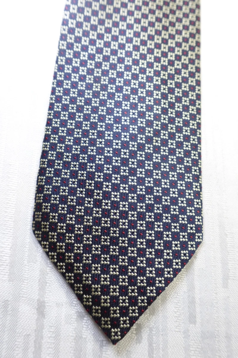 Cravate En Soie Tino Cosma - Italie - Motif Floral Beige - Longueur Classique - Occasion En Très Bon état