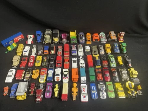 Vintage Diecast Toy Car Lot 76 Cars + 2 Trailers Tonka Tomica Majorette 70s–90s