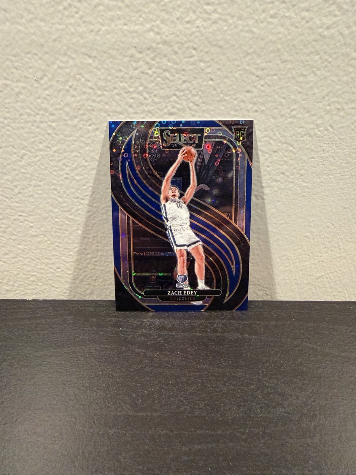 Zach Edey 2024-25 Select Blue Disco Prizm /25 Premier Level RC SSP Jersey Match