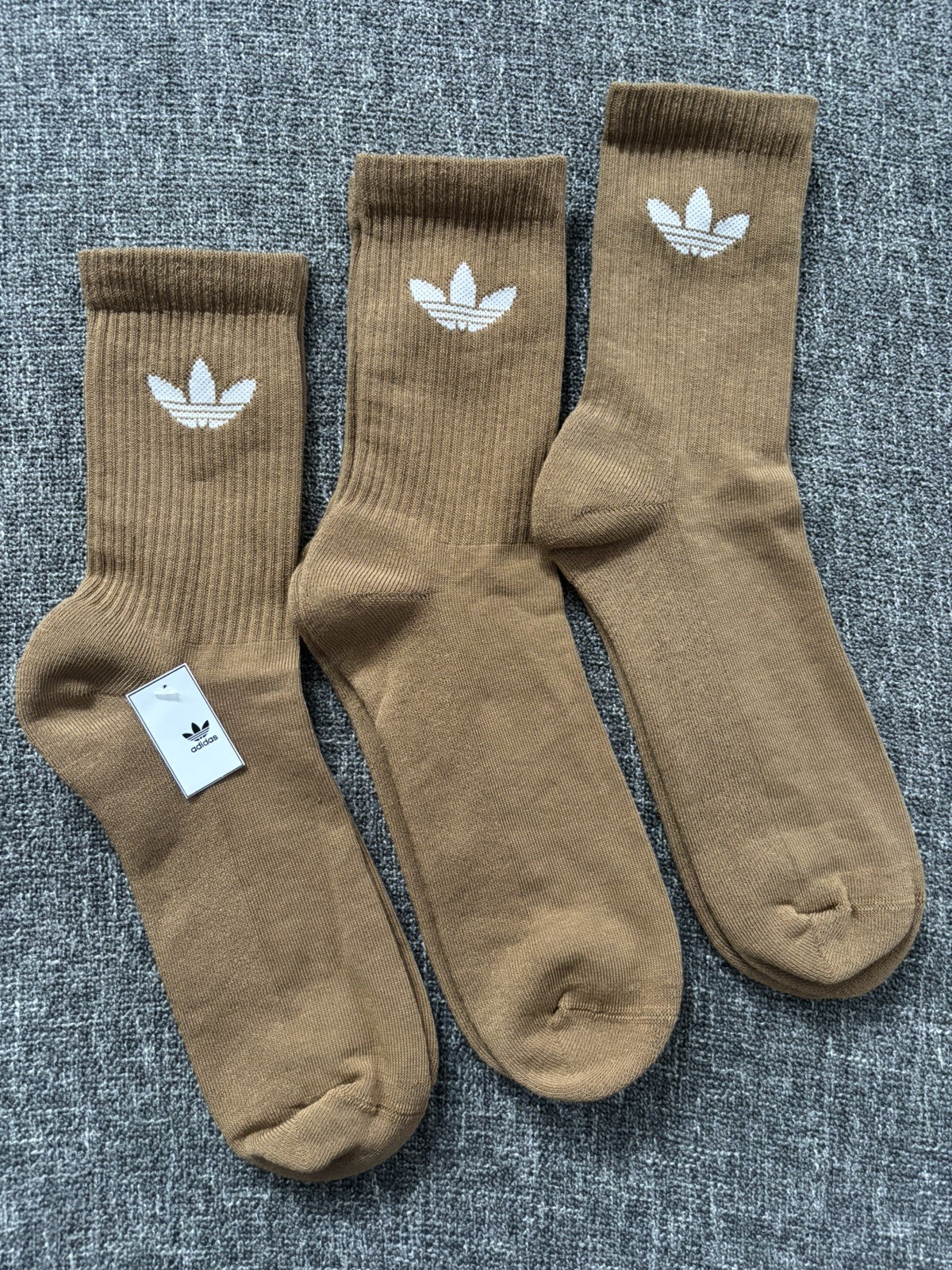 Adidas Crew Socks Cotton Cushioned Brown Large