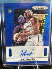 2025 Panini Prizm WNBA KIKI IRIAFEN ROOKIE THROWBACK AUTO BLUE /75 Mystics 🔥🔥
