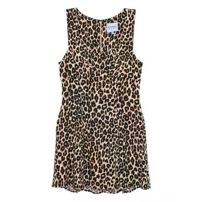 NWT Reformation Devon Lee Carlson Cher Leopard Mini Dress Brown Animal Print 6