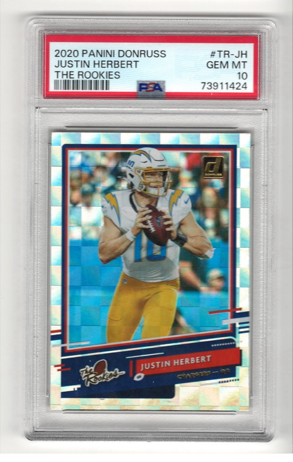 2020 Panini Donruss Justin Herbert The Rookies TR-JH PSA GEM MT 10