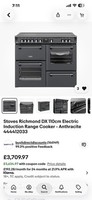 Stoves Richmond DX 110cm Electric Induction Range Cooker - black   444412033