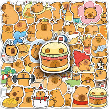 50 Capybara Stickers Pack Cute Funny Capybara Vinyl Stickers for Water Bottles