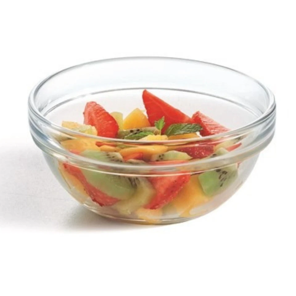 Salad Bowl Tempered Glass Mixing 12cm Clear Stackable Arcoroc Dishwasher Safe - Image 2 of 3