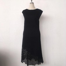 CHANEL Lace Dress Black Size 38