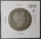 1898 S 50c Barber Silver Half Dollar