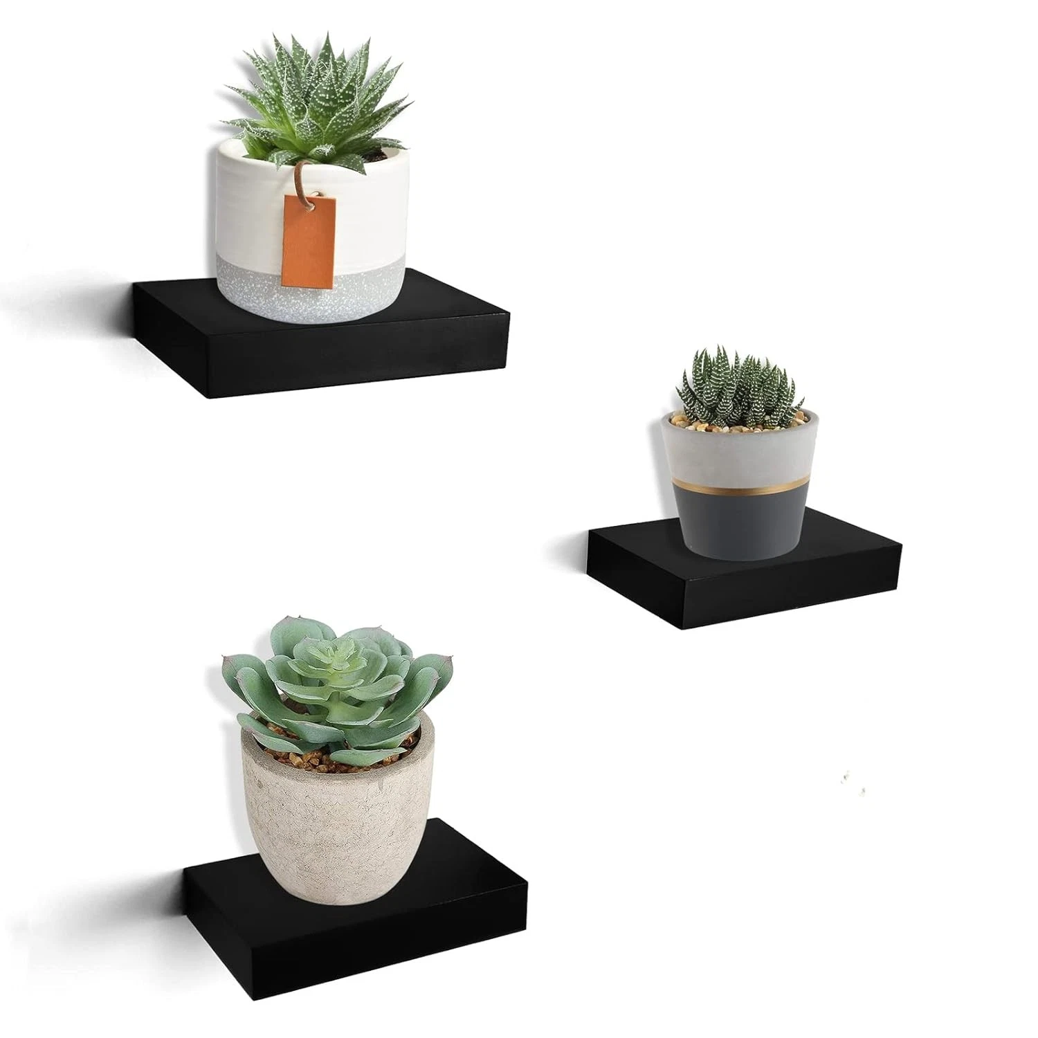 HAO Small Floating Shelf 6 inch Wall Mounted Mini Hanging Display Shelves for Li