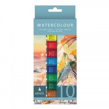 Artiste Watercolour Paint Tubes 10×12ml – Vibrant, Beginner-Friendly Set