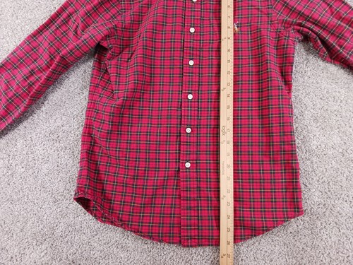 Camicia uomo Ralph Lauren XS manica lunga con bottoni vestibilità classica rossa a quadri cotone - Foto 3 di 10