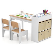 Children's Art & Activity Table Set Kids Craft Table Natural