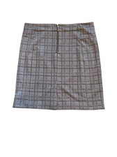 Michael Kors Plaid Mini Skirt Womens L Black White Career Preppy Chic