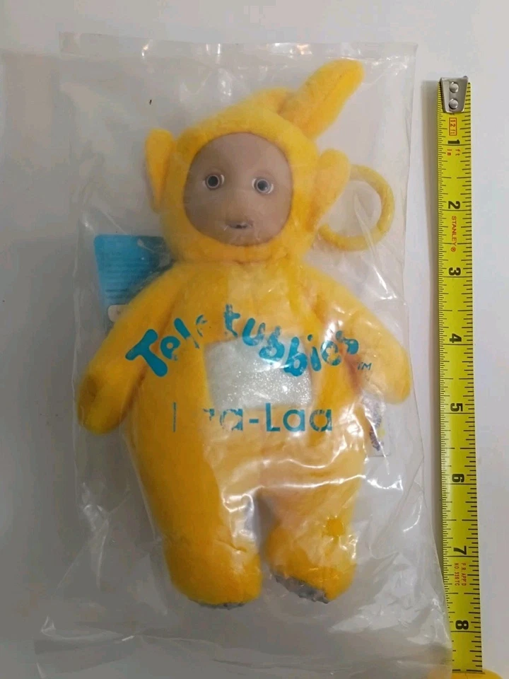 Juguete de Peluche Teletubbies De Colección Raro 1999 Laa-Laa 7.5" Amarillo Mochila Clip Buddy Foto 2 de 4