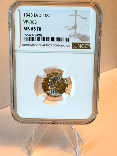 1943-D/D Mercury Silver Dime NGC MS 65 FB VP-003 RPM