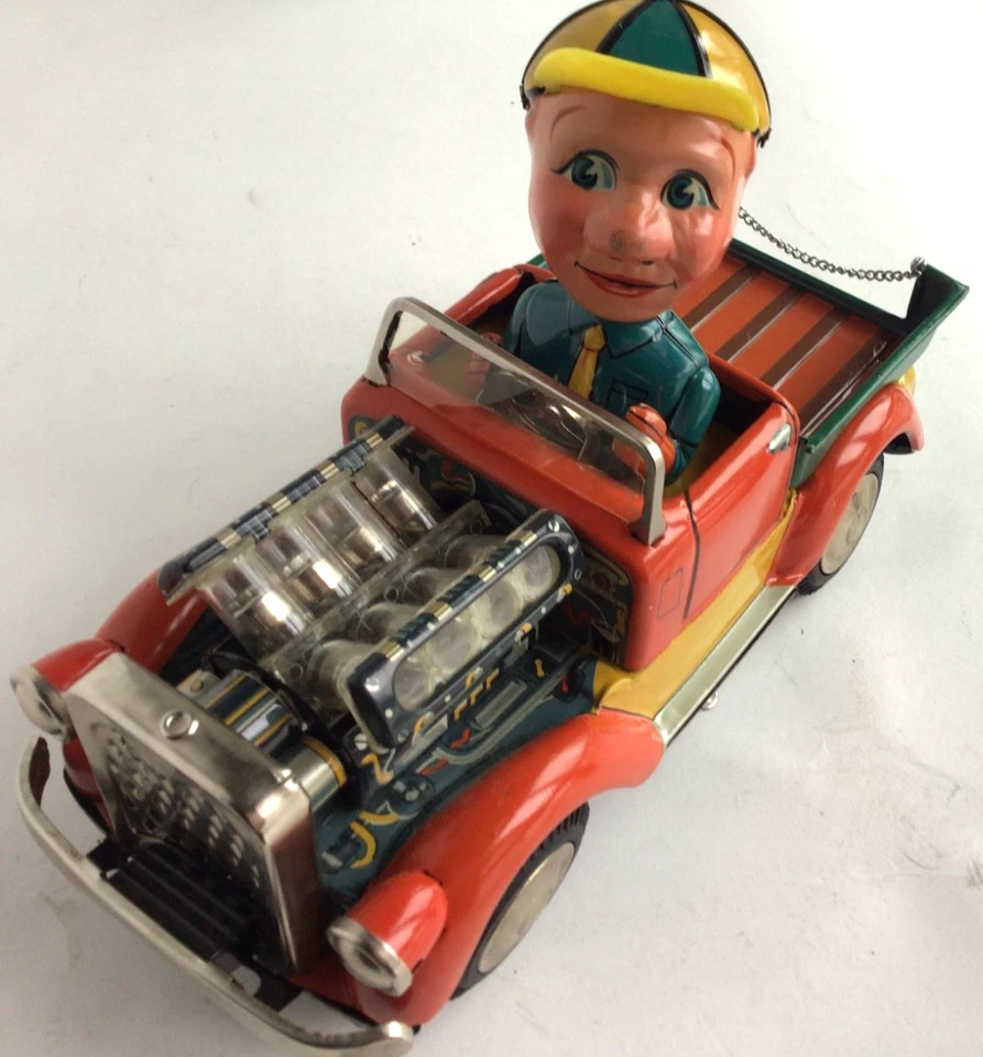 Camión de granja misterioso pistón acción Bump & Go lata litografía batería Op Nomura de colección Japón Foto 2 de 4