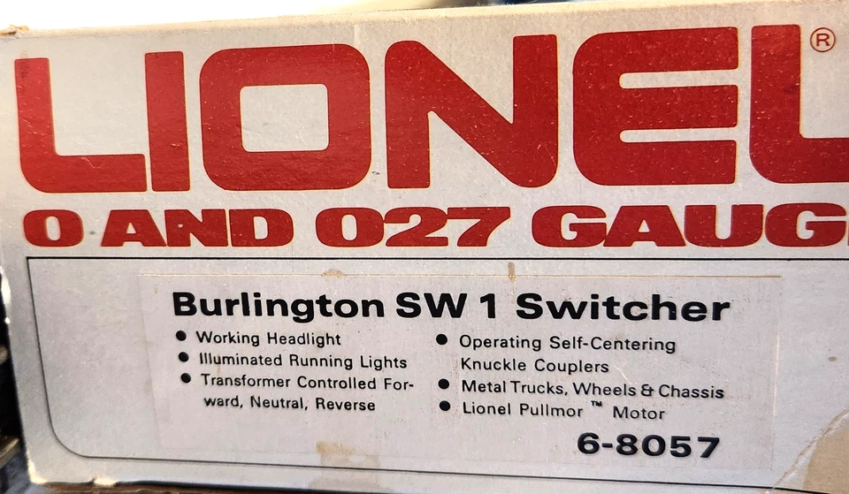 LIONEL 6-8057 SW-1 Burlington Switcher IN LN CONDITION IN OB, TEST RUN ONLY. - Image 2 of 4