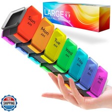 Extra Large Pill Organizer 2 Times a Day   XL Pill Box 7 Day with