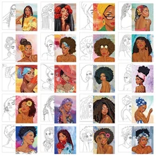 Sherr 20 Pcs Stretched Pre Drawn Canvas for Painting for Adults Outline Pre Draw